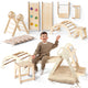 Set de Escalada 5 en 1 para Niños Pequeños: Escalera Triangular + Arco/Rocker + Tobogán/Rampa + Arte Adicional + Cojín