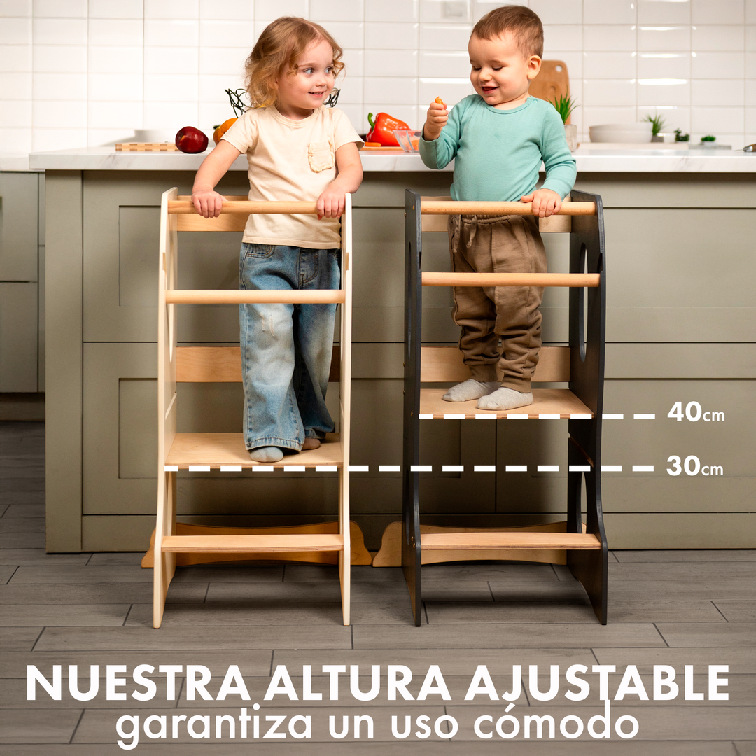 Torre de aprendizaje Montessori: Ayudante de Cocina - Beige
