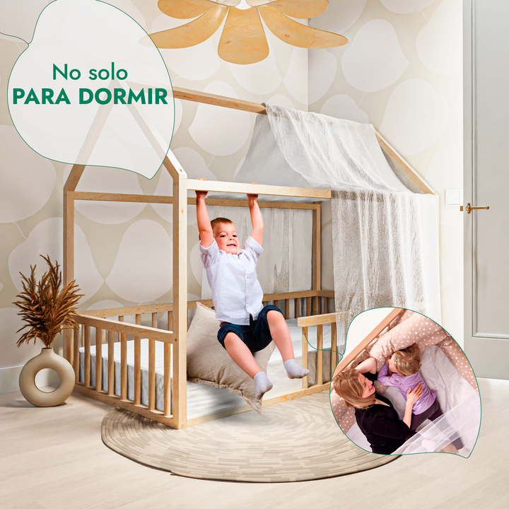 Casa Cama Para Niños y Niños Pequeños a partir de 1 año (Tamaño UE 200x120 cm)