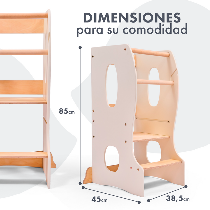 Torre de aprendizaje Montessori: Ayudante de Cocina - Marfil