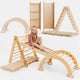 4en1 Montessori Juego de trepa: Escalera Triangular + Arco/Rocker + Tobogán/Rampa + Cojín