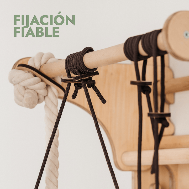 5en1 Pared Sueca de Madera / Escalera para Niños + Columpio + Tobogán + Complemento de Arte