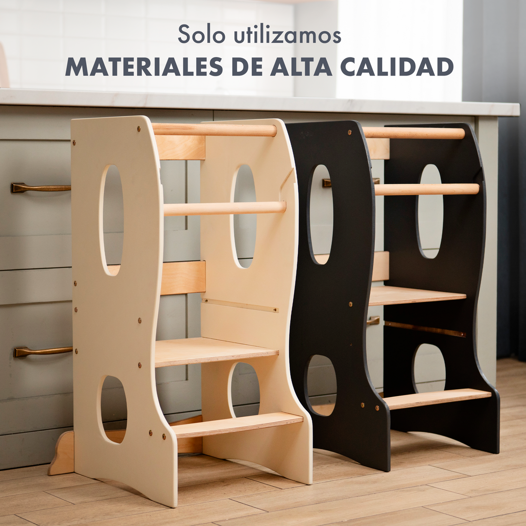 Torre de aprendizaje Montessori: Ayudante de Cocina - Marfil