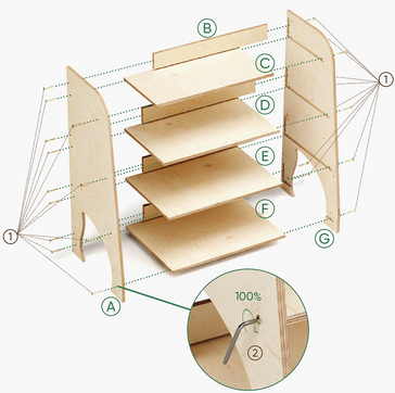 Estantería para libros y juguetes para niños - Grande