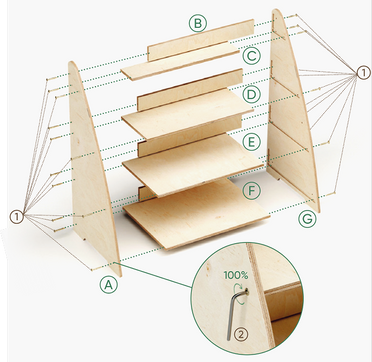 Estantería para libros y juguetes para niños - Mediana