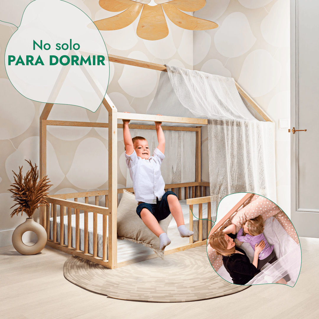 Casa Cama Para Niños y Niños Pequeños a partir de 1 año (Tamaño UE 200x120 cm)