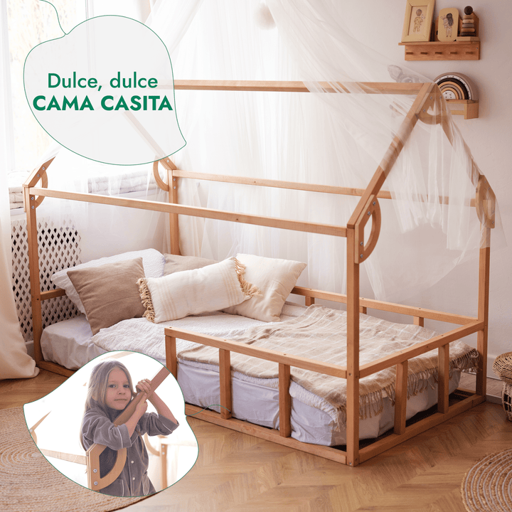 Casa Cama Para Niños y Niños Pequeños a partir de 1 año (Tamaño UE 200x120 cm)