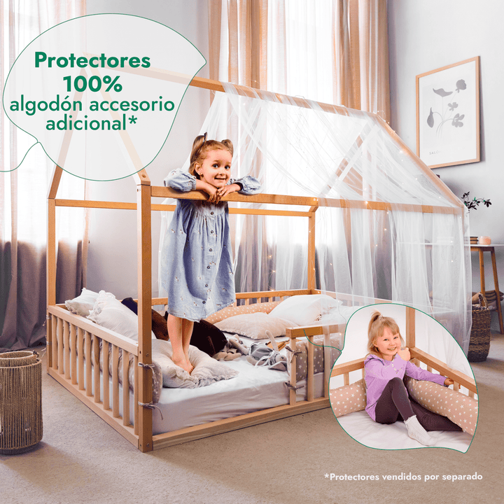 Casa Cama Para Niños y Niños Pequeños a partir de 1 año (Tamaño UE 200x120 cm)