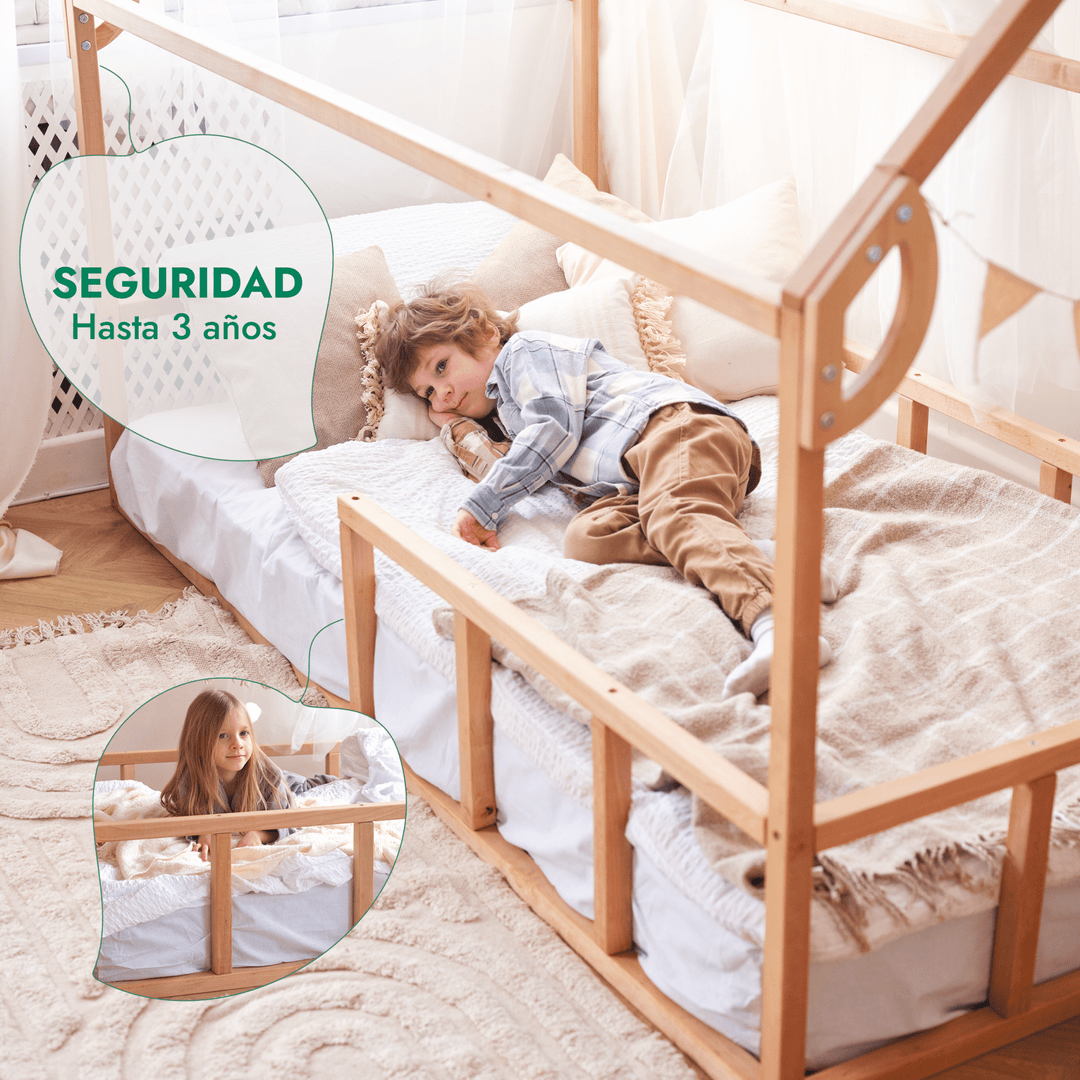 Casa Cama Para Niños y Niños Pequeños a partir de 1 año (Tamaño UE 200x120 cm)