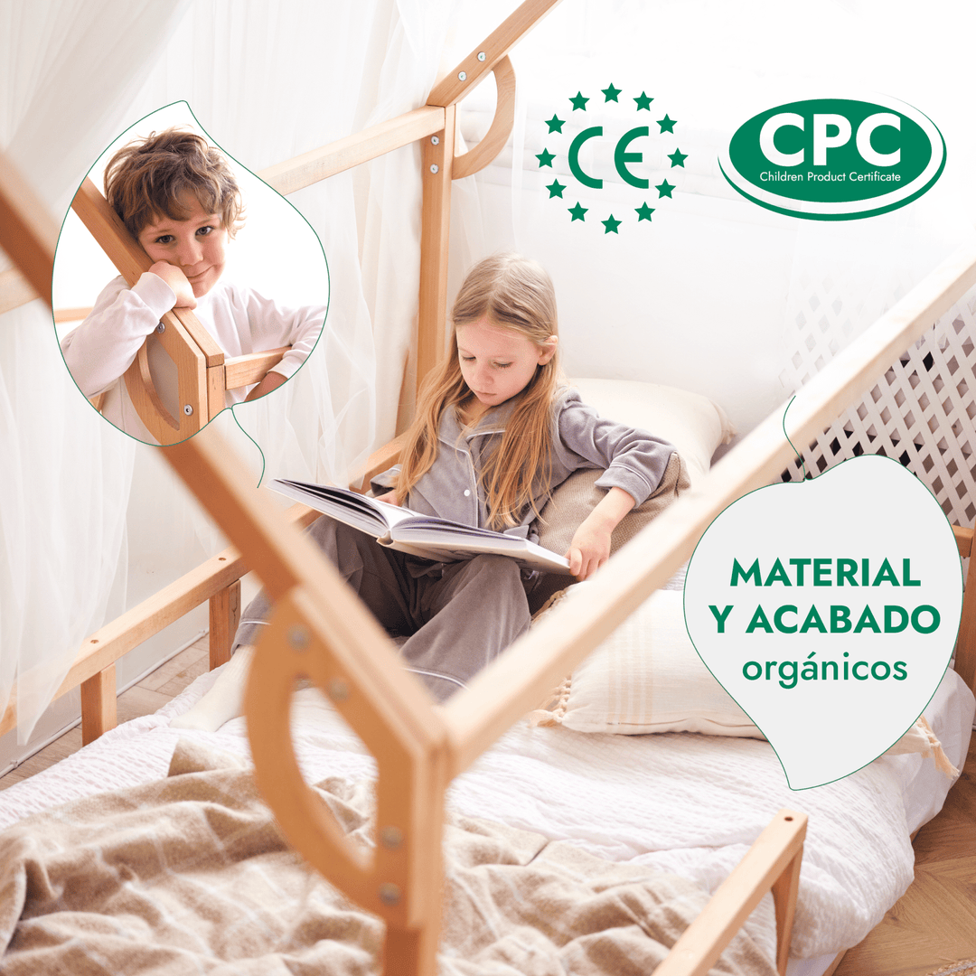 Casa Cama Para Niños y Niños Pequeños a partir de 1 año (Tamaño UE 200x120 cm)