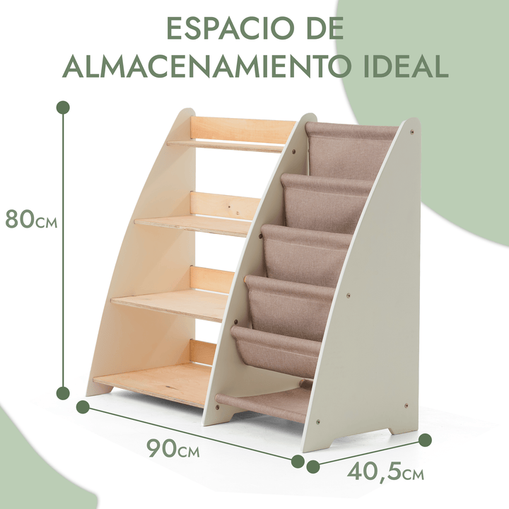 Estantería 2en1 Montessori para libros y juguetes para niños pequeños