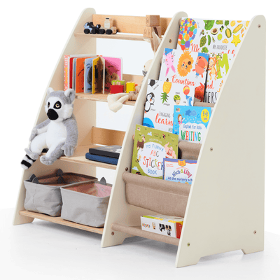 Estantería 2en1 Montessori para libros y juguetes para niños pequeños