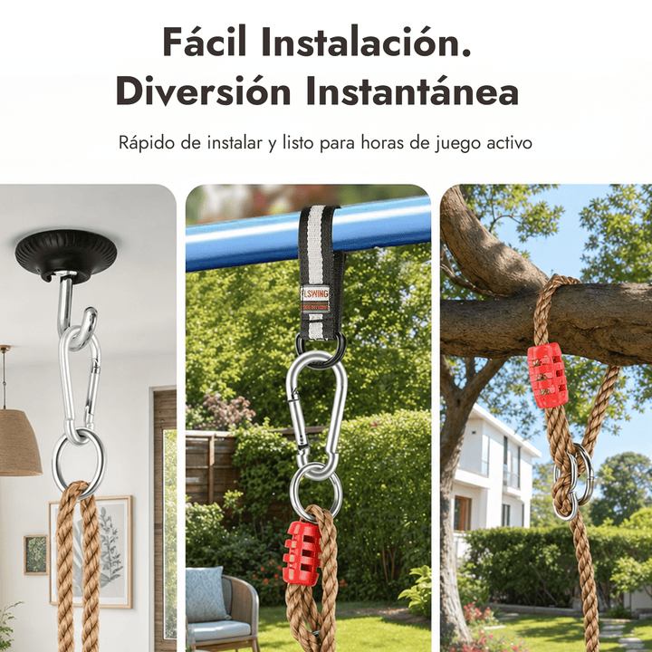 Set columpio 2en1: Trapecio + Anillas de gimnasia