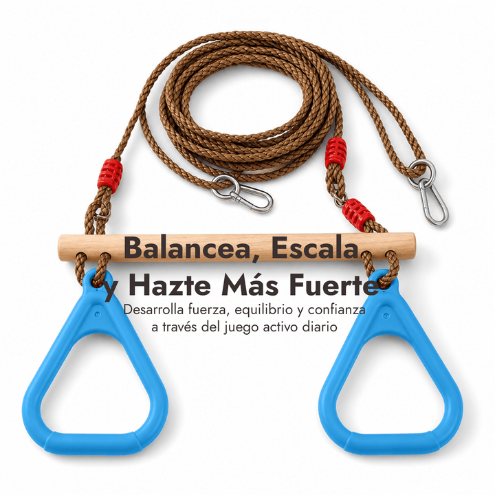 Set columpio 2en1: Trapecio + Anillas de gimnasia