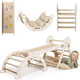 Triángulo Pikler 4 en 1 – Set de Escalada Montessori con Arco, Tobogán y Cojín | Niños 1–3 años