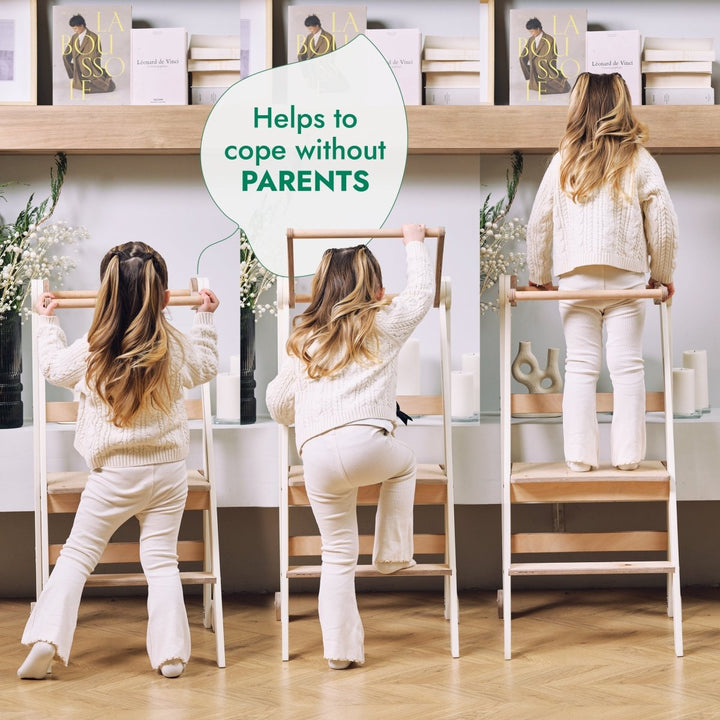 Torre de aprendizaje: Taburete plegable para niños pequeños - Beige