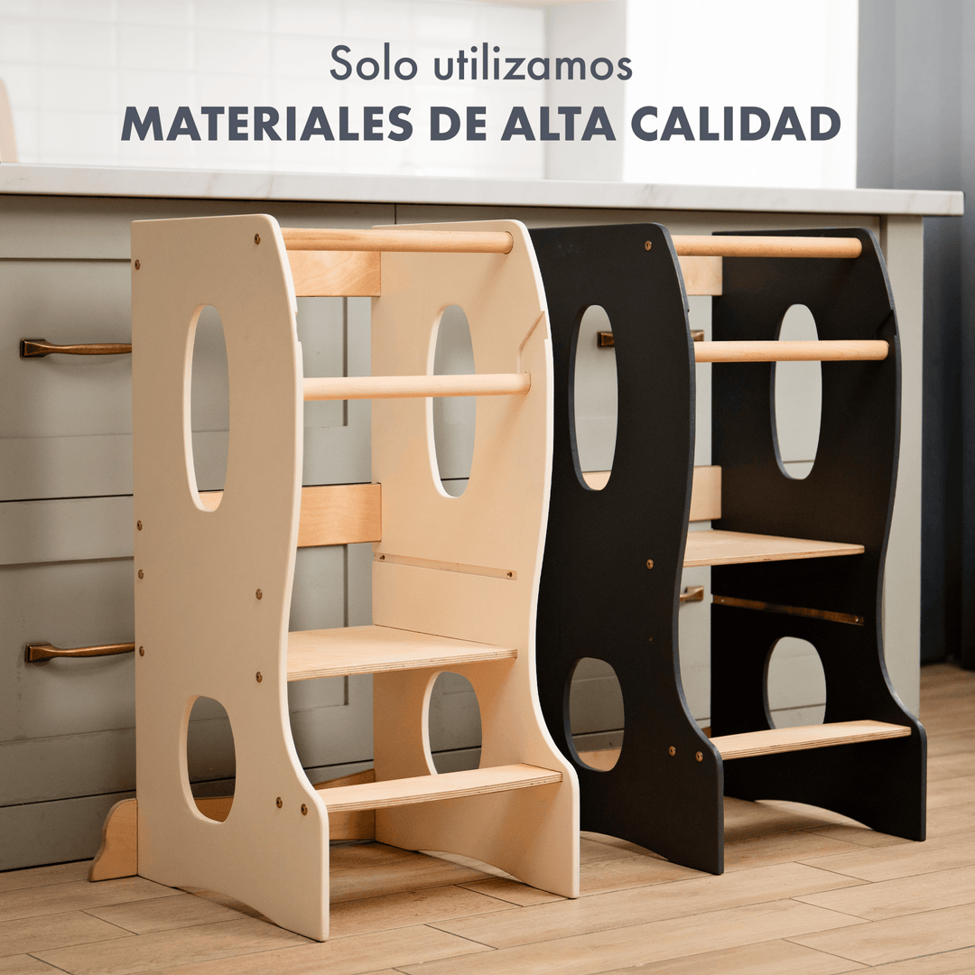 Torre de aprendizaje Montessori: Ayudante de Cocina - Beige