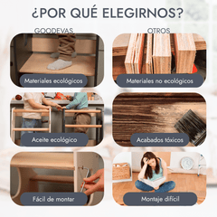 Torre de aprendizaje Montessori: Ayudante de Cocina - Beige