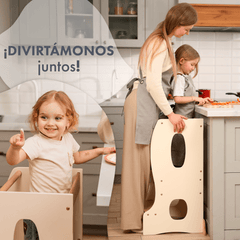 Torre de aprendizaje Montessori: Ayudante de Cocina - Beige