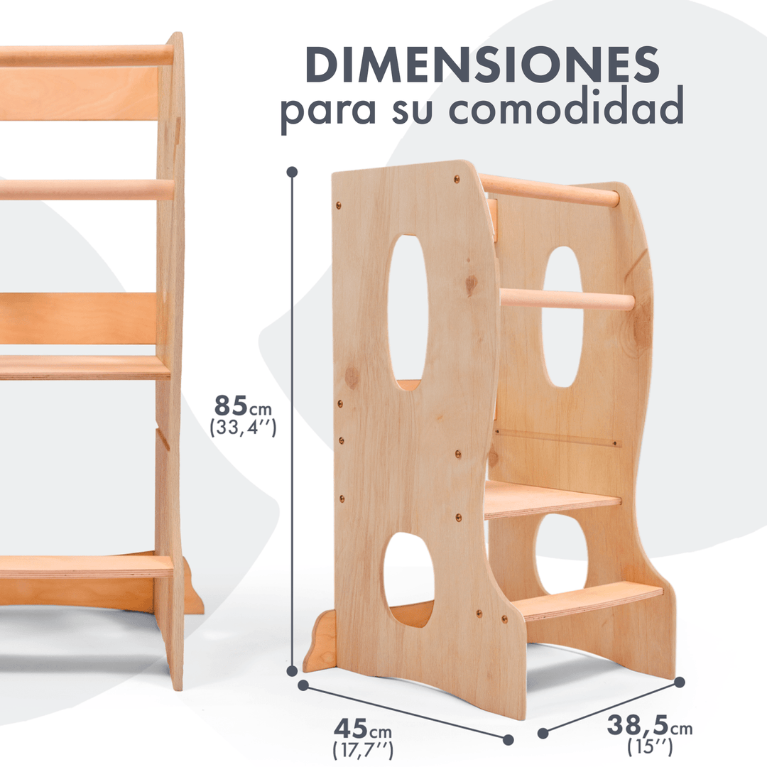 Torre de aprendizaje Montessori: Ayudante de Cocina - Beige