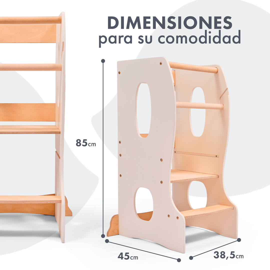 Torre de aprendizaje Montessori: Ayudante de Cocina - Marfil